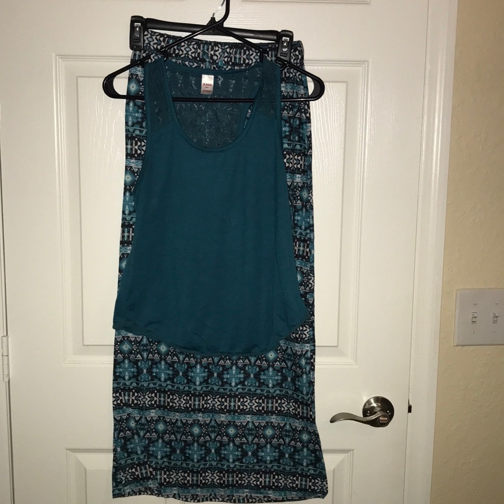 Teal Blouse & Maxi Skirt Set